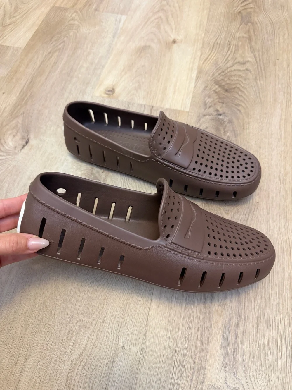 Men's Brown Perforated Slip-On Loafers